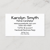 愛らしいシャム猫の写真動物の日気に 名刺 (裏面)