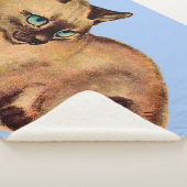 愛らしいシャム猫プリント シェルパブランケット (3/4)