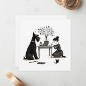 愛らしいシュナウツァーカード ノートカード (正面/裏面インサイチュ)