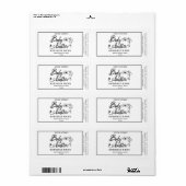 愛らしいシンプルスクリプト蝶体バター ラベル (フルシート)