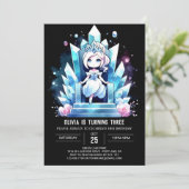 愛らしいシンプルプリンセス誕生日 招待状 (スタンド正面)