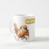 愛らしいシーズー柄の犬愛好家向けマグカップ コーヒーマグカップ (正面左)