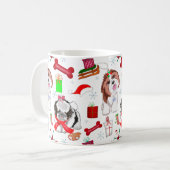 愛らしいシーズー犬のクリスマスパターン コーヒーマグカップ (正面左)