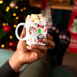 愛らしいシーズー犬のクリスマスパターン コーヒーマグカップ