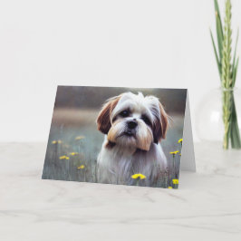 愛らしいシーズー（犬）ツ誕生日 カード