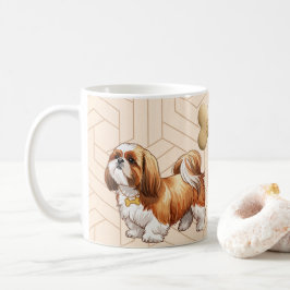 愛らしいシーツー柄の犬好きマグカップ コーヒーマグカップ