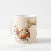 愛らしいシーツー柄の犬好きマグカップ コーヒーマグカップ (正面左)