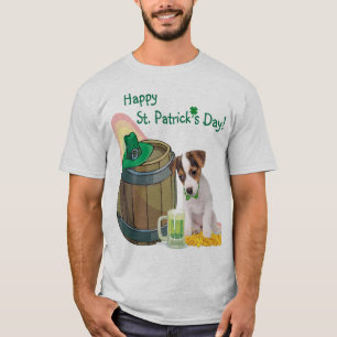 愛らしいジャックラッセルの子犬のセントパトリックの日 Tシャツ