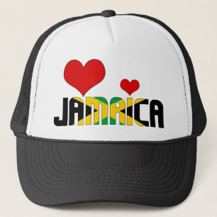 愛らしいジャマイカ国旗のハート愛国心 キャップ