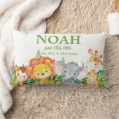 愛らしいジャングルアニマルズグリーンリーボーイ子供部屋装飾 ランバークッション (ブランケット)