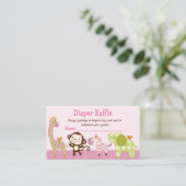 愛らしいジャングルガール動物おむつラッフルチケット エンクロージャーカード (スタンド正面)