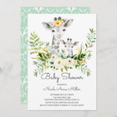 愛らしいジャングルキレーフベビーシャワー招待状 招待状 (正面/裏面)