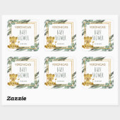 愛らしいジャングルサファリオンベビーシャワー スクエアシール (シート)