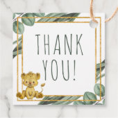 愛らしいジャングルサファリライオン赤ちゃんシャワーありがとう フェイバータグ (裏面)