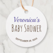 愛らしいジャングルサファリ動物ベビーシャワー フェイバータグ (裏面)