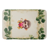 愛らしいジャングルバレンタインサル バスマット (正面)