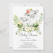 愛らしいジャングルヒッポベビーシャワー招待状 招待状 (正面)
