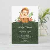 愛らしいジャングルライオンベビーシャワー招待状 招待状 (スタンド正面)