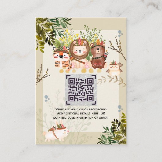 愛らしいジャングル動物のベビーBOOKの詩のリクエスト エンクロージャーカード (裏面)