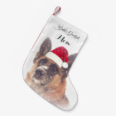 愛らしいジャーマン・シェパードのクリスマスのストッキング スモールクリスマスストッキング (正面 (吊り時))