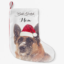 愛らしいジャーマン・シェパードのクリスマスのストッキング スモールクリスマスストッキング