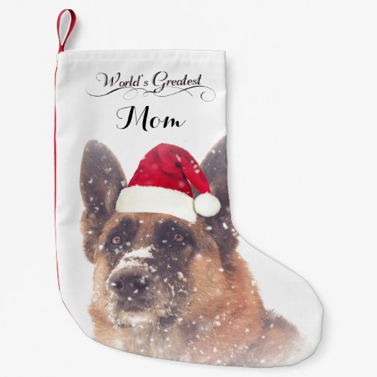 愛らしいジャーマン・シェパードのクリスマスのストッキング スモールクリスマスストッキング (正面)