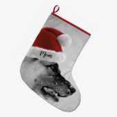愛らしいジャーマン・シェパードのクリスマスのストッキング ラージクリスマスストッキング (正面 (吊り時))