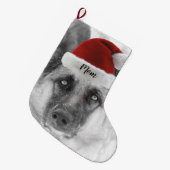 愛らしいジャーマン・シェパードのクリスマスのストッキング ラージクリスマスストッキング (正面 (吊り時))