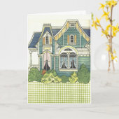 愛らしいジンガムファッションドオールドベッドルーム紙人形 カード (黄色い花)