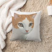 愛らしいジンジャーキャットアート クッション (ブランケット)