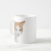 愛らしいジンジャーキャットアート コーヒーマグカップ (正面左)
