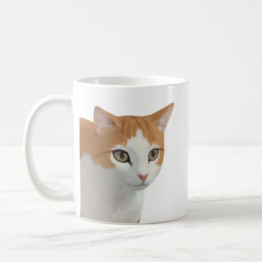 愛らしいジンジャーキャットアート コーヒーマグカップ (左)