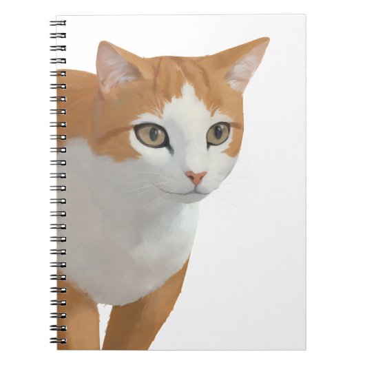 愛らしいジンジャーキャットアート ノートブック (正面)