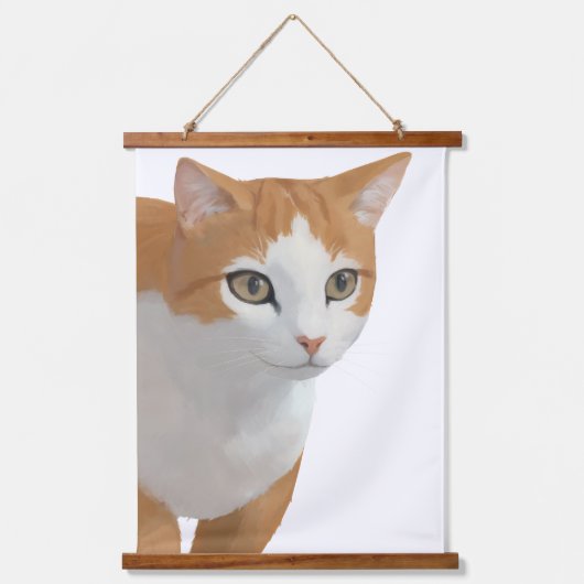 愛らしいジンジャーキャットアート 吊り下げ型タペストリー (正面)