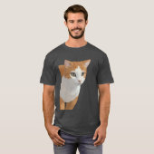 愛らしいジンジャーキャットアート Tシャツ (正面フル)