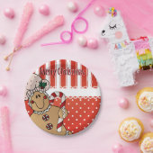 愛らしいジンジャーブレッドマンクリスマスおもしろい ペーパープレート (パーティー)