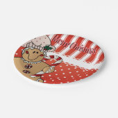 愛らしいジンジャーブレッドマンクリスマスおもしろい ペーパープレート (アングル)