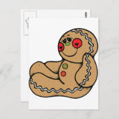愛らしいジンジャーブレッドマン ポストカード (正面/裏面)