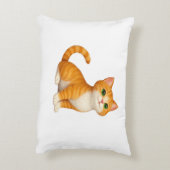 愛らしいジンジャー子猫のスロー枕 アクセントクッション (裏面(縦))