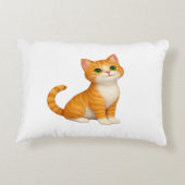 愛らしいジンジャー子猫のスロー枕 アクセントクッション (裏面)