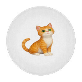 愛らしいジンジャー子猫のスロー枕 カッティングボード