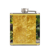 愛らしいスイートヨークシャーテリア金ゴールドフォイルデザイン フラスク (裏面)