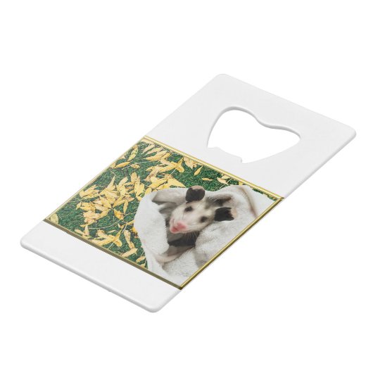 愛らしいスウィートベビーオポッサム クレジットカード栓抜き (裏面アングル)