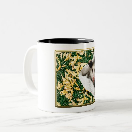 愛らしいスウィートベビーオポッサム ツートーンマグカップ (正面左)