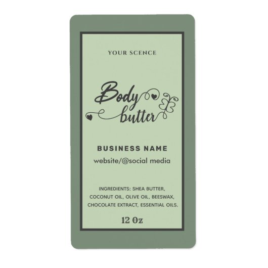 愛らしいスクリプト蝶体バターラベル ラベル (正面)