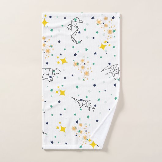 愛らしいスケッチ動物が白い子供を主演する バスタオルセット (ハンドタオル)