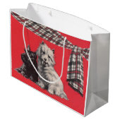 愛らしいスコットランドのテリアプリント ラージペーパーバッグ (裏面アングル)