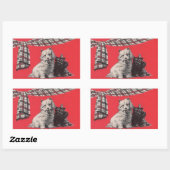 愛らしいスコットランドのテリア 長方形シール (シート)