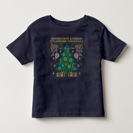 愛らしいスチームパンクのダサいクリスマススウェットシャツTシャツ トドラーTシャツ (正面)