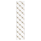 愛らしいスチームパンク熱気球(旗あり) ショートテーブルランナー (正面)